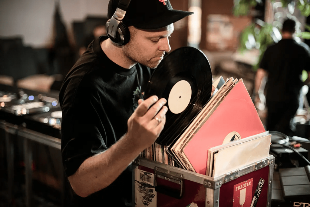 DJ selecting vinyls