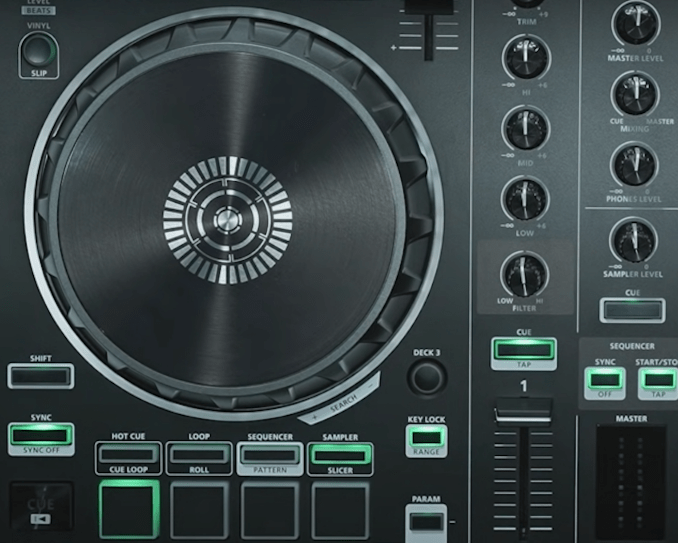 Roland DJ-202 DJ controller jog wheel