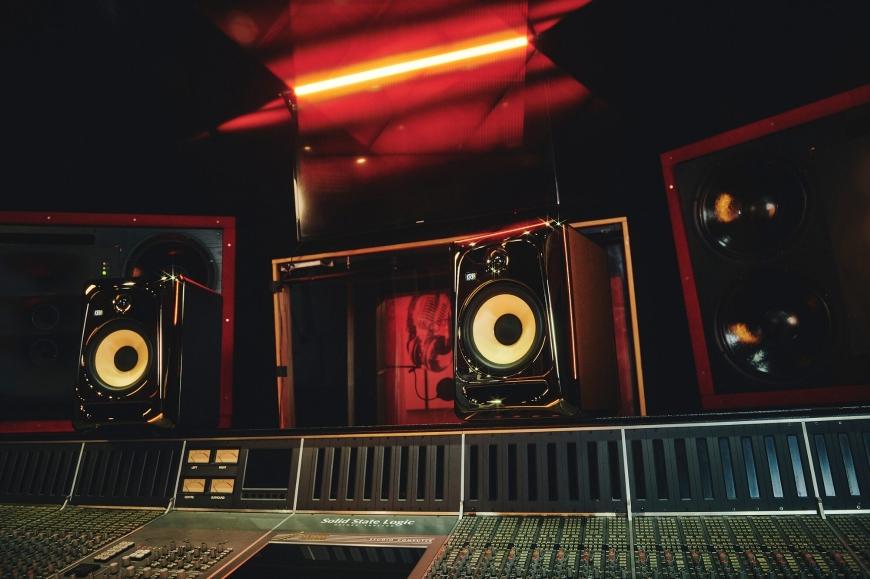 speakers in a music studio